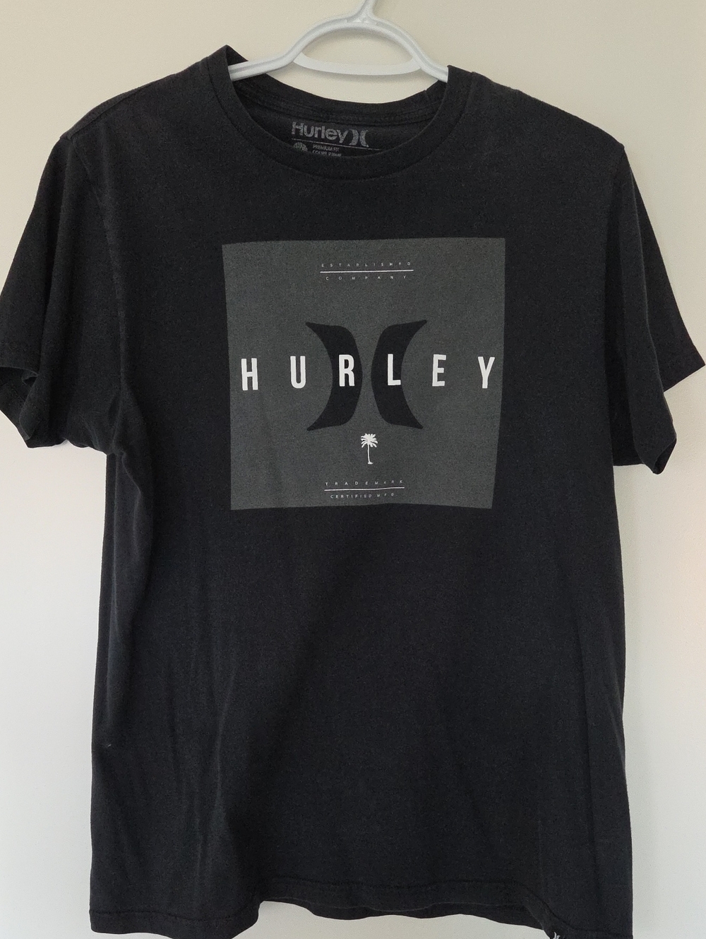 Hurley Black Graphic Logo Short Sleeve Tee